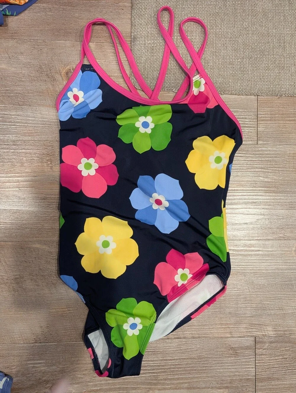 Gymboree New Floral One-Piece Swimsuit - Pink Straps Girls XL